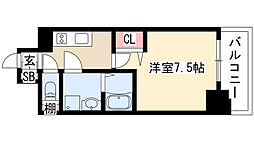 プレサンス桜通ザ・タイムズ 1Kの間取図画像