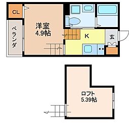 レクサス1439 1Kの間取図画像