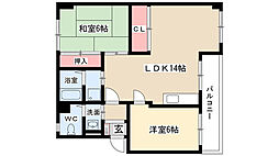 パラシオン町田 2LDKの間取図画像