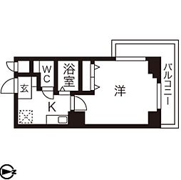 LUMINOUSTSURUMAKOEN 1Kの間取図画像