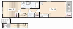 ファミール丹後2 1LDKの間取図画像
