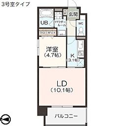 ヴィファーレ金山 1LDKの間取図画像