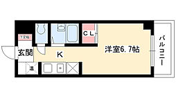 NK守山 1Kの間取図画像
