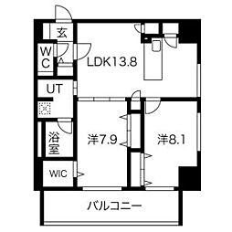 さくらヒルズニシキプラチナムレジデンス 2LDKの間取図画像