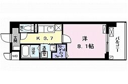 ノイグランツD 1Kの間取図画像