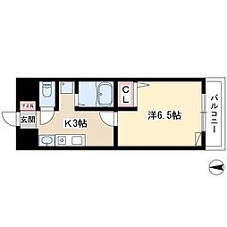 エスポワール・コーネン 1Kの間取図画像
