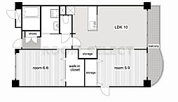 エストソレイユ 2LDKの間取図画像