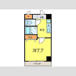 FS.城西 1Kの間取図画像