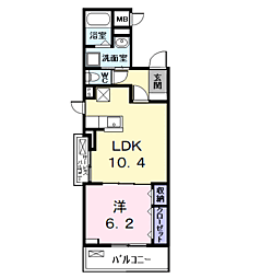 M.Y トヨクニ 1LDKの間取図画像