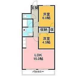 フィレンチェコート 2LDKの間取図画像