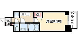 プレサンス広小路通パルス 1Kの間取図画像