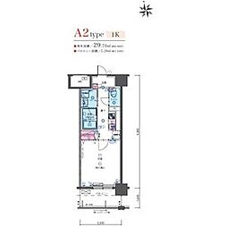 LIVCITY浅間町 1Kの間取図画像