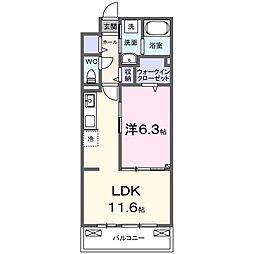 ローレル 1LDKの間取図画像