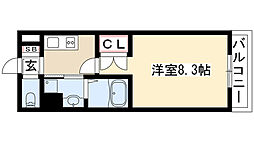 ヴェール本山 1Kの間取図画像