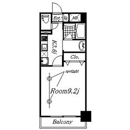 REGALO覚王山 1Kの間取図画像