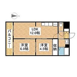 メゾン井川 2LDKの間取図画像