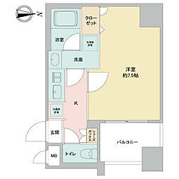 APEX名古屋栄プレミアライフ 1Kの間取図画像