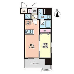カレント茶屋が坂 1LDKの間取図画像