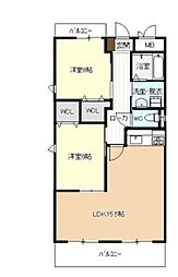 ヴィブレ 2LDKの間取図画像