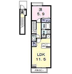 ドルチェ2 1LDKの間取図画像
