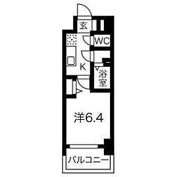 ディアレイシャス上前津 1Kの間取図画像