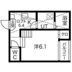 コンフォール松原町 1SKの間取図画像