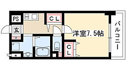 昴新瑞橋 1Kの間取図画像