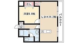 一社マサキビル88 1LDKの間取図画像