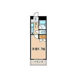 ジャスティ浅間 1Kの間取図画像