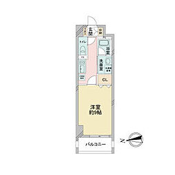 RESIDIA東桜 1Kの間取図画像