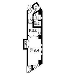 GRANDE城西 1Kの間取図画像