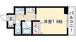 AXIS桜通内山 1Kの間取図画像