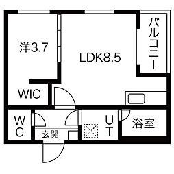 MOVE中村公園 1LDKの間取図画像