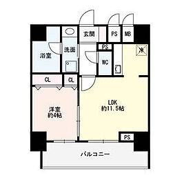 フレア丸の内 1LDKの間取図画像