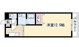 リオン高見 1Kの間取図画像