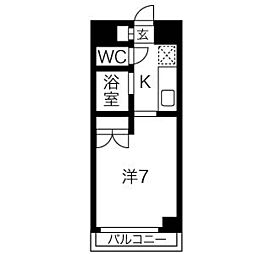 エトアール金山 1Kの間取図画像