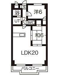 伊藤ビル 2LDKの間取図画像