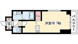 プレサンス池下トレス 1Kの間取図画像
