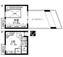 plusMKAKUOZAN2 1LDKの間取図画像