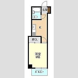 マイノーラ町北 1Kの間取図画像
