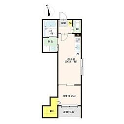 名古屋市天白区八事山アパート 1LDKの間取図画像