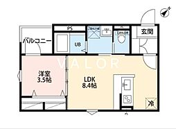 robot home 淵野辺 2階1LDKの間取り