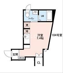 フェリオ小田急相模原 ワンルームの間取図画像