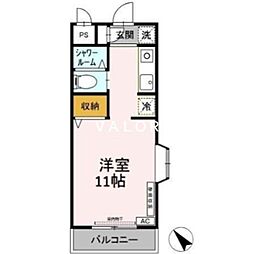 クリスタルハイツ相模台 ワンルームの間取図画像