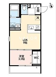 桜ノ社 1LDKの間取図画像