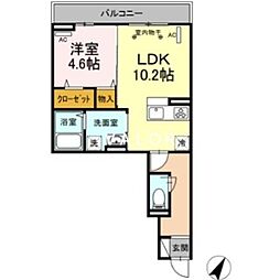 プラティア 1LDKの間取図画像