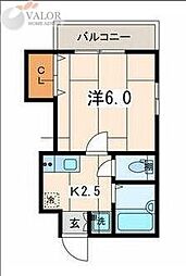 デュオ・ハイム 1Kの間取図画像