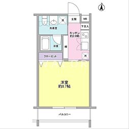 ノーブ新百合 1Kの間取図画像