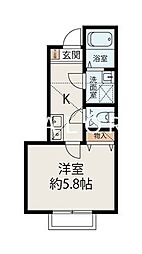アーブルヴェール 1Kの間取図画像