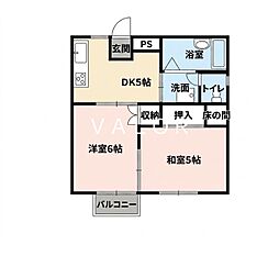 ベルシオン2 2DKの間取図画像